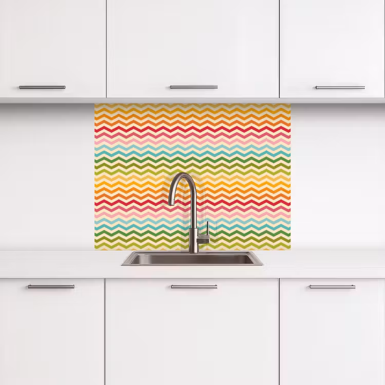 Küchenrückwand - Muster - Regenbogen - Retro — 3