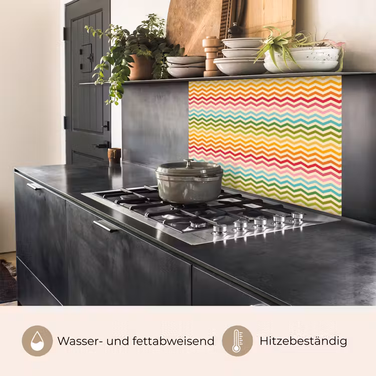 Küchenrückwand - Muster - Regenbogen - Retro — 4