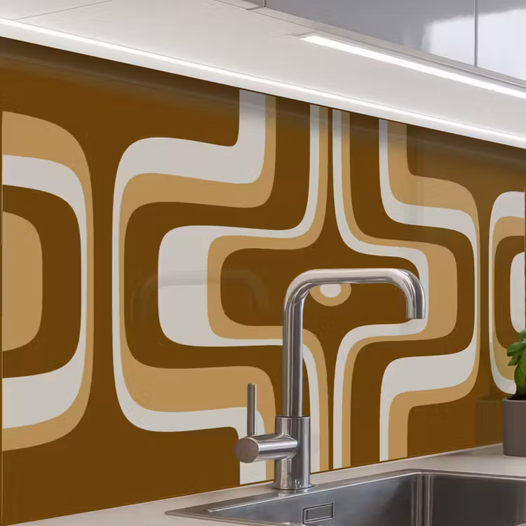 Küchenrückwand - Retro - Design - Braun — 1