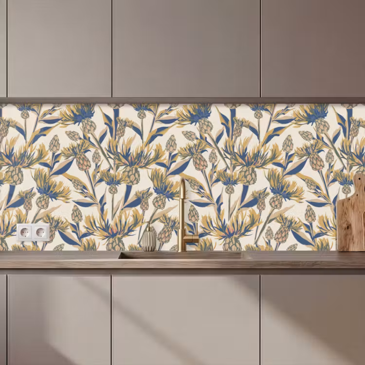 Küchenrückwand - Blumen - Muster - Gestaltung - Natur — 1