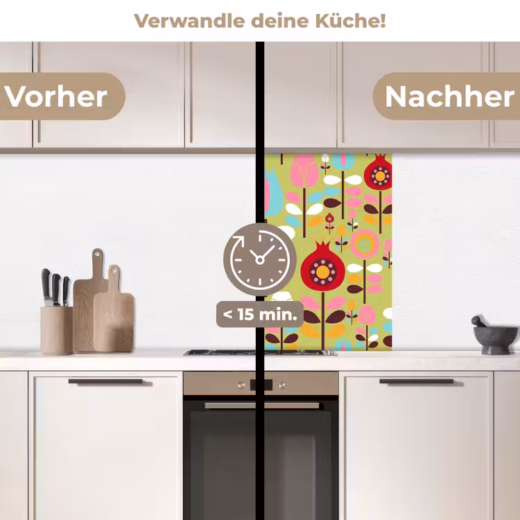 Küchenrückwand - Muster - Blumen - Farben — 2