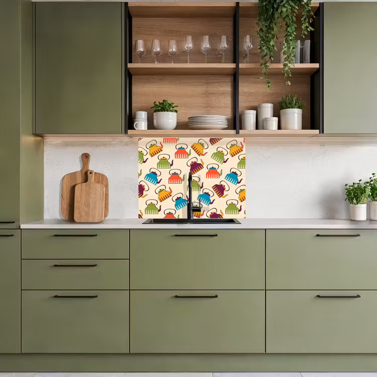 Küchenrückwand - Design - Retro - Teekanne - Farben — 7