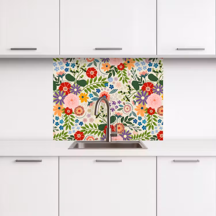 Küchenrückwand - Blätter - Blumen - Design — 3