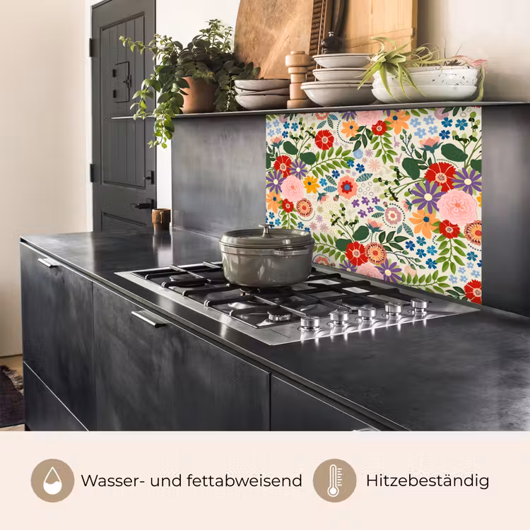 Küchenrückwand - Blätter - Blumen - Design — 4