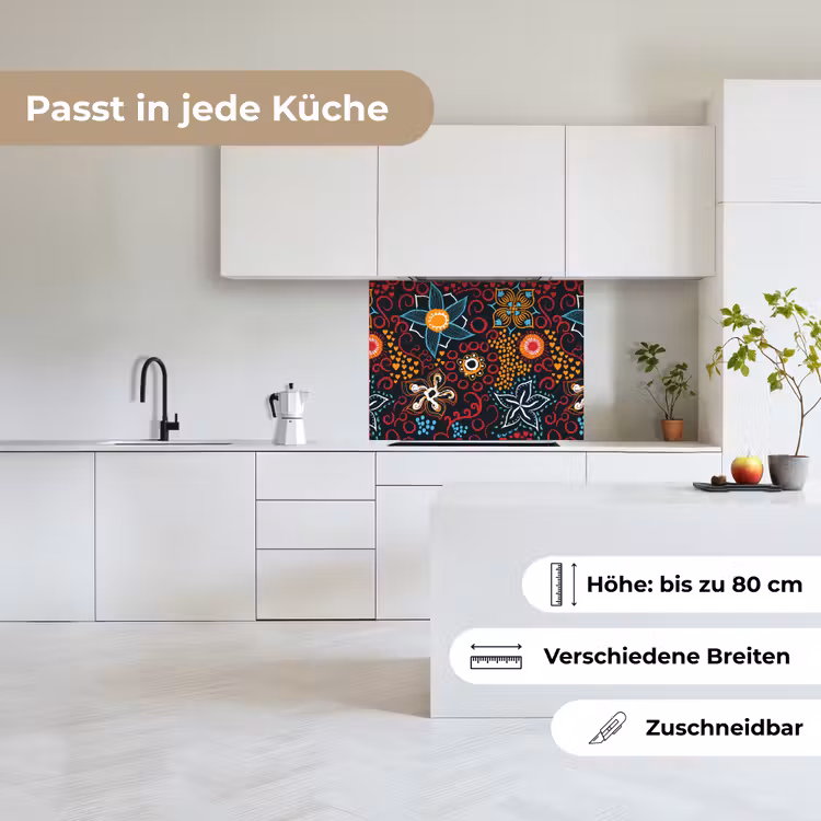 Küchenrückwand - Blumen - Rot - Muster — 6
