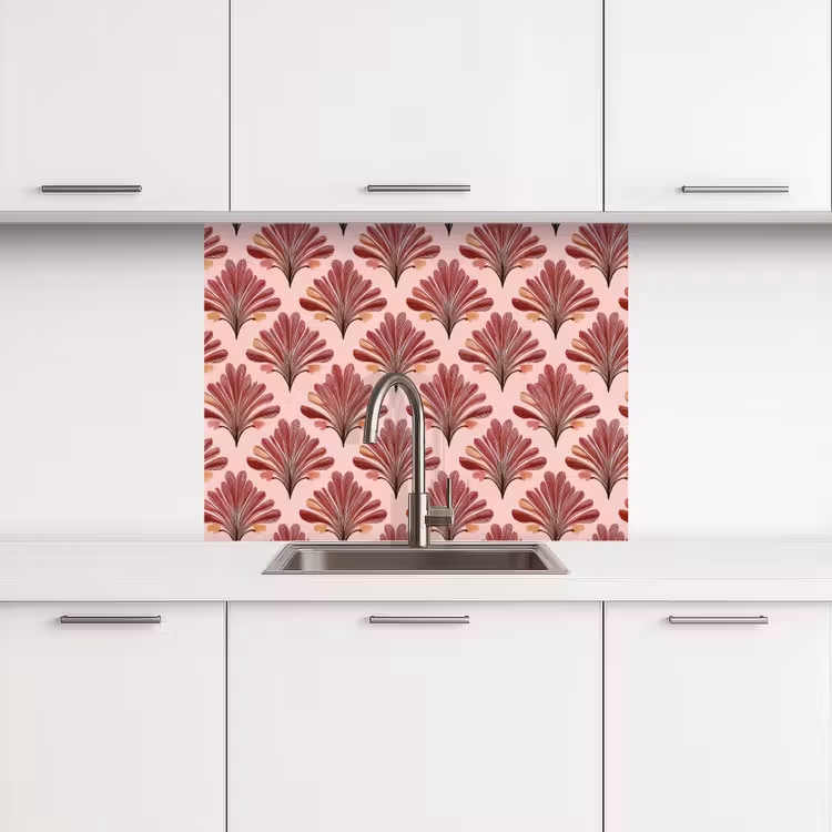 Küchenrückwand - Fächer - Rosa - Rot — 3