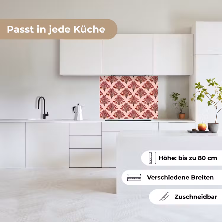 Küchenrückwand - Fächer - Rosa - Rot — 6