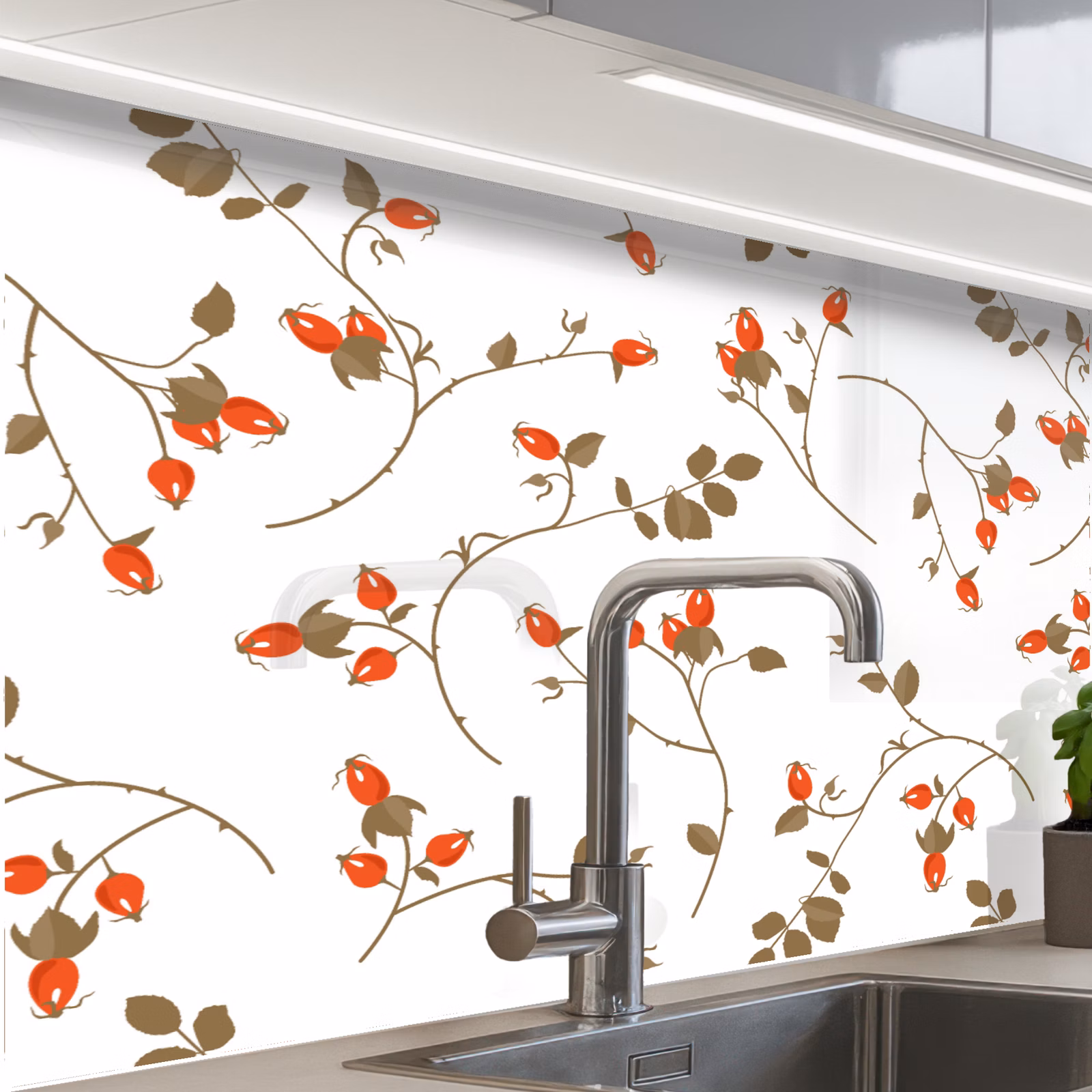 Küchenrückwand - Muster - Pflanzen - Romantisch - Botanisch — 1