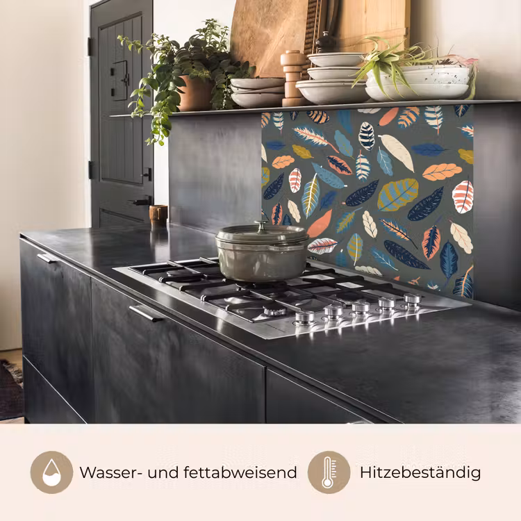 Küchenrückwand - Muster - Blätter - Pastell — 4
