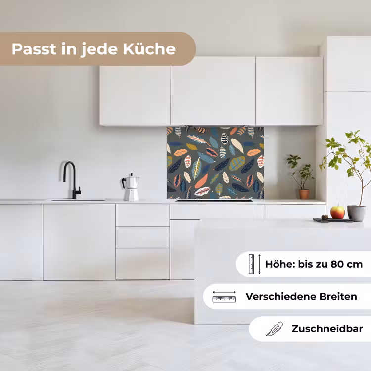 Küchenrückwand - Muster - Blätter - Pastell — 6