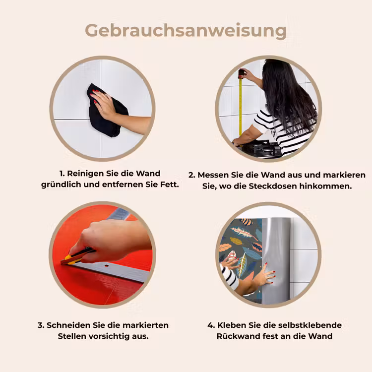 Küchenrückwand - Muster - Blätter - Pastell — 8
