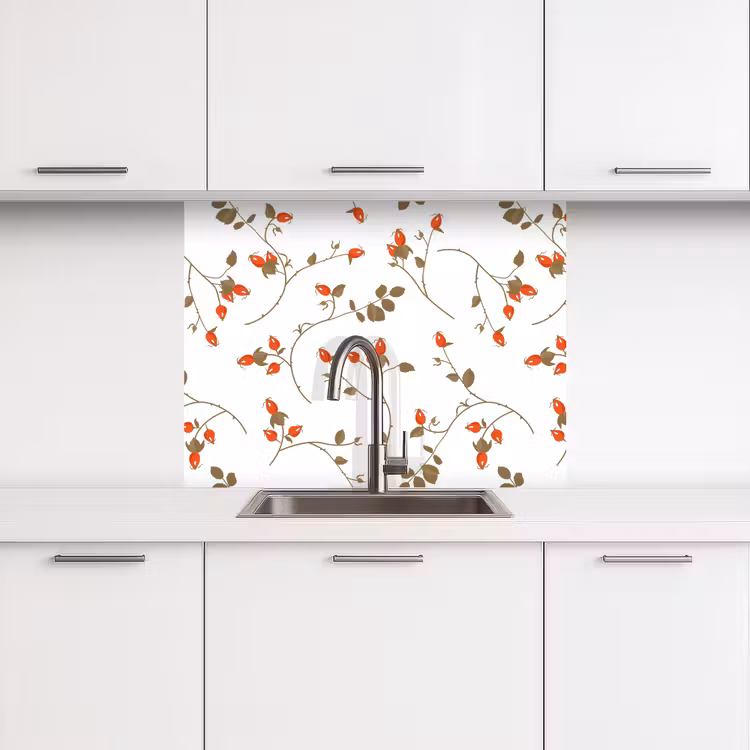 Küchenrückwand - Muster - Pflanzen - Romantisch - Botanisch — 3