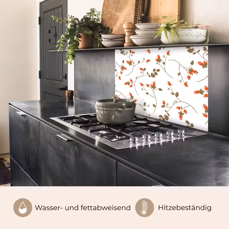 Küchenrückwand - Muster - Pflanzen - Romantisch - Botanisch — 4