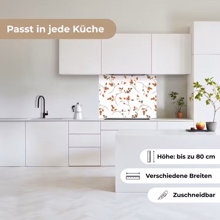 Küchenrückwand - Muster - Pflanzen - Romantisch - Botanisch — 6