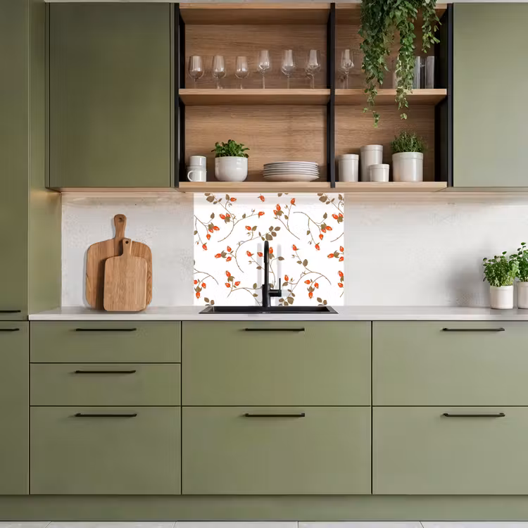 Küchenrückwand - Muster - Pflanzen - Romantisch - Botanisch — 7