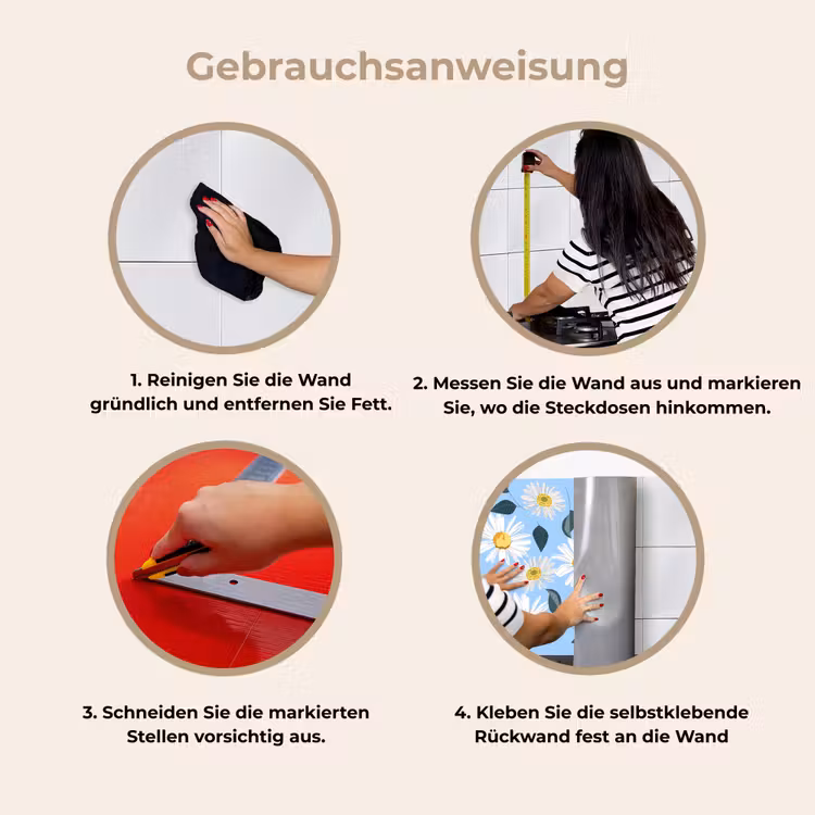 Küchenrückwand - Gänseblümchen - Blau - Muster — 8