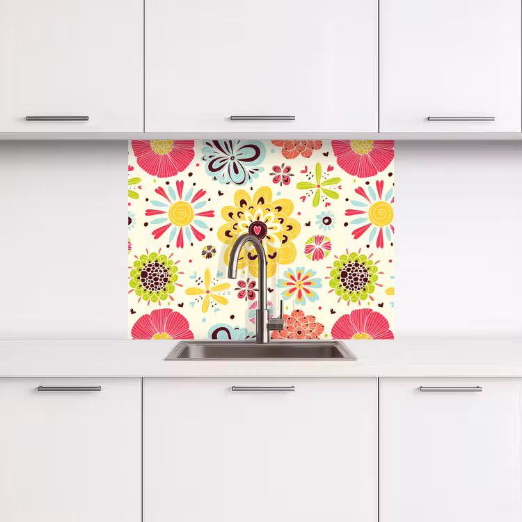 Küchenrückwand - Herz - Blumen - Muster — 3