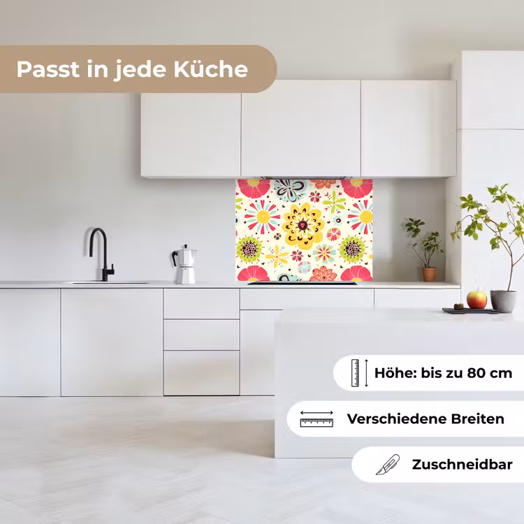 Küchenrückwand - Herz - Blumen - Muster — 6