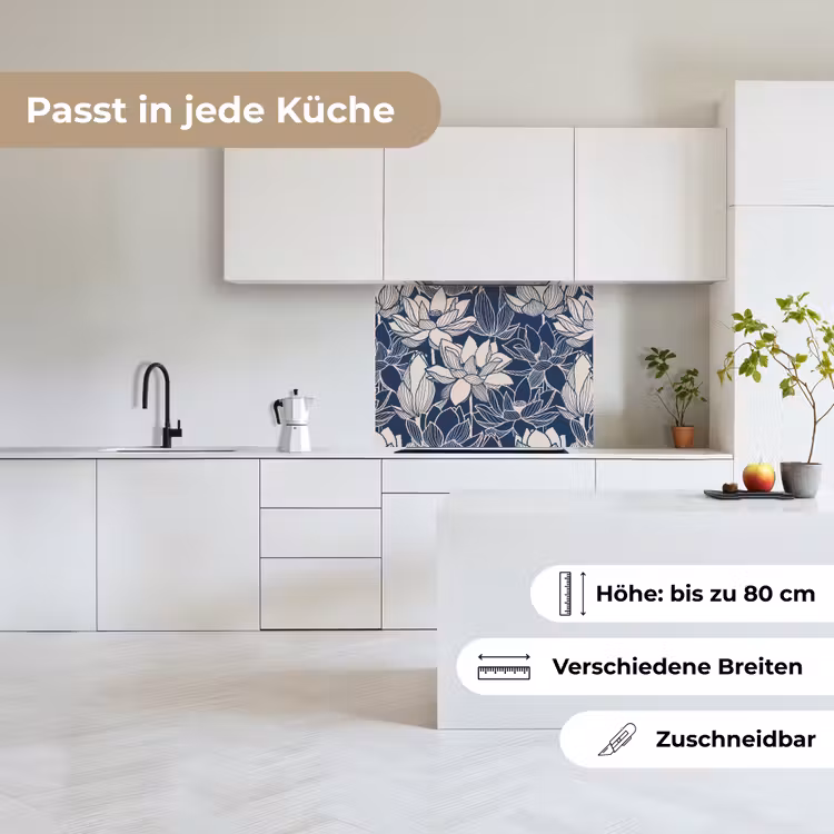Küchenrückwand - Lotus - Blau - Muster — 6