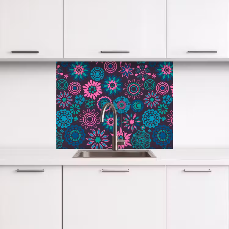 Küchenrückwand - Neon - Blumen - Muster — 3