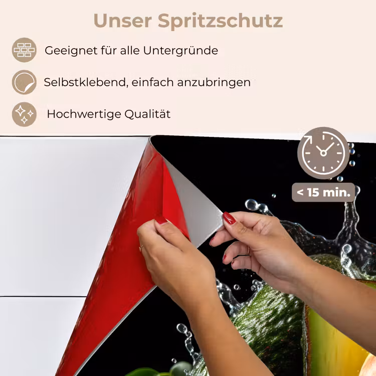 Spritzschutz Küche - Avocado - Gemüse - Blatt - Wasser - Schwarz - Grün — 4