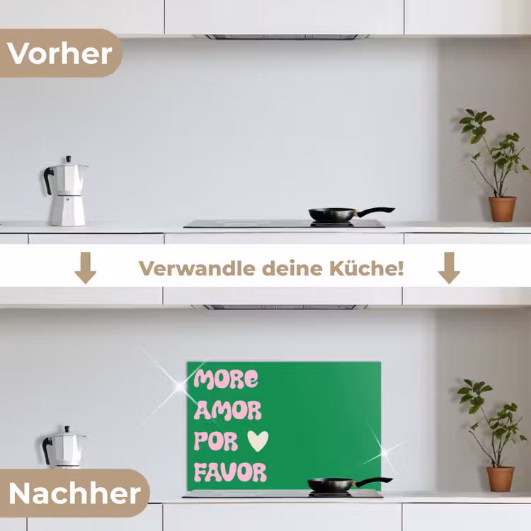 Spritzschutz Küche - Amor - Valentinstag - Grün - Text — 7