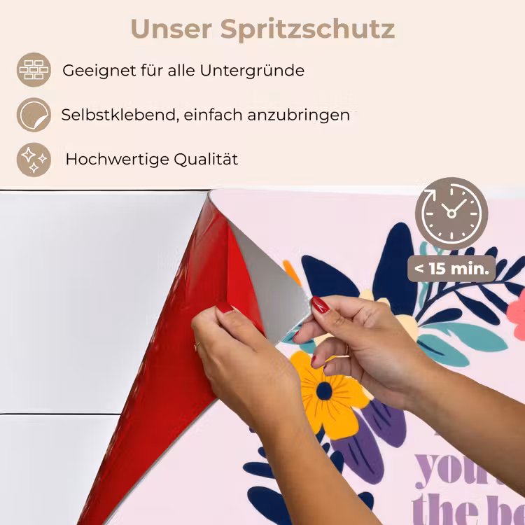 Spritzschutz Küche - Blumenkranz - Bunt - Mutter — 4