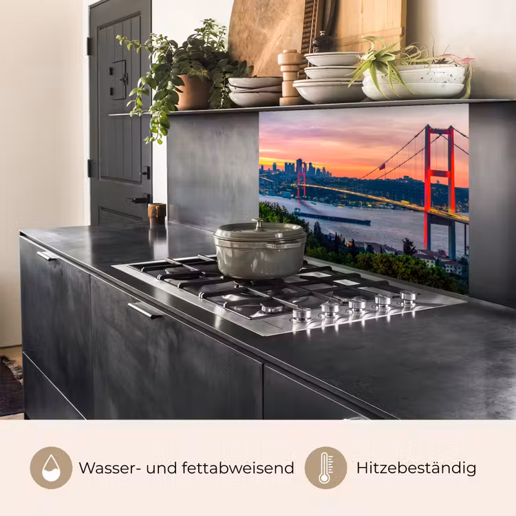 Küchenrückwand - Brücke - Rot - Skyline - Wasser — 4