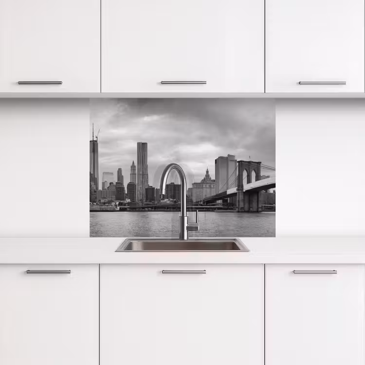 Küchenrückwand - Skyline - Brücke - Gebäude - Farblos — 3
