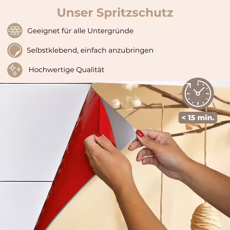 Spritzschutz Küche - Beige - Osterkuchen - Eier — 4