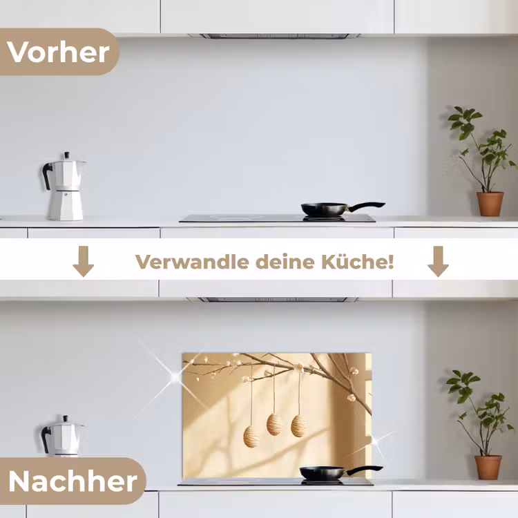 Spritzschutz Küche - Beige - Osterkuchen - Eier — 7