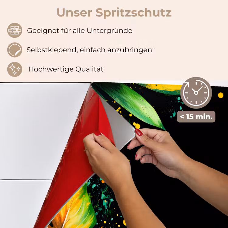 Spritzschutz Küche - Blätter - Grün - Gelb - Farbe - Dschungel — 4