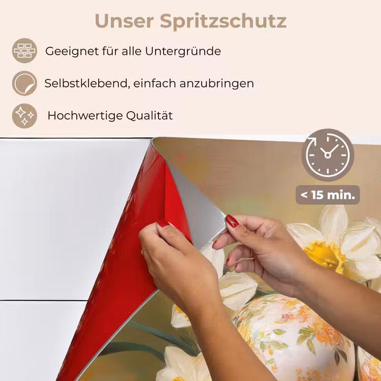 Spritzschutz Küche - Blumen - Eier - Bemalt — 4