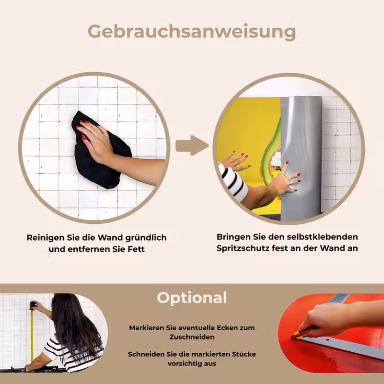 Spritzschutz Küche - Avocado - Discokugel - Gelb - Glitzer — 6