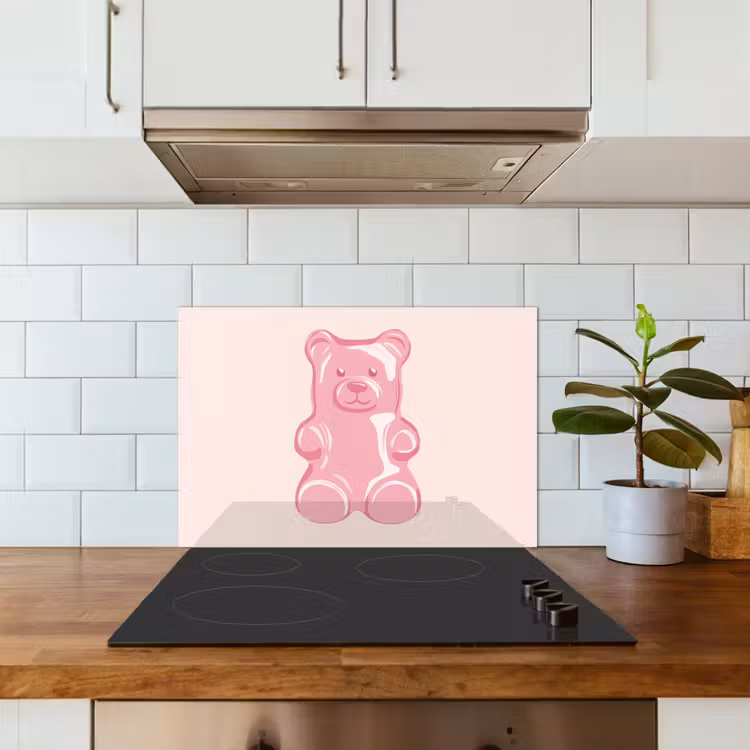 Spritzschutz Küche - Bär - Rosa - Bonbon — 3
