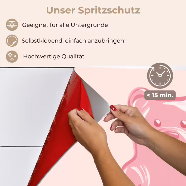 Spritzschutz Küche - Bär - Rosa - Bonbon — 4