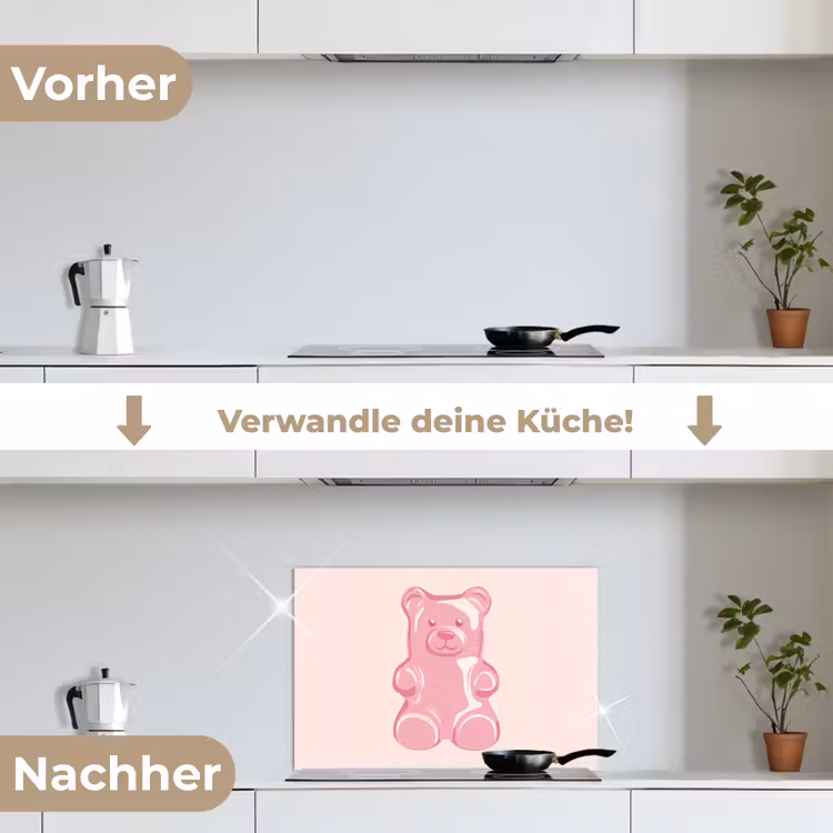 Spritzschutz Küche - Bär - Rosa - Bonbon — 7