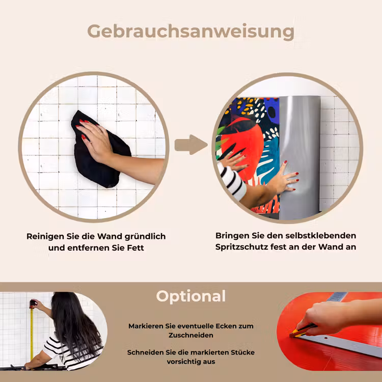 Spritzschutz Küche - Blätter - Formen - Abstrakt - Farbenfroh — 6