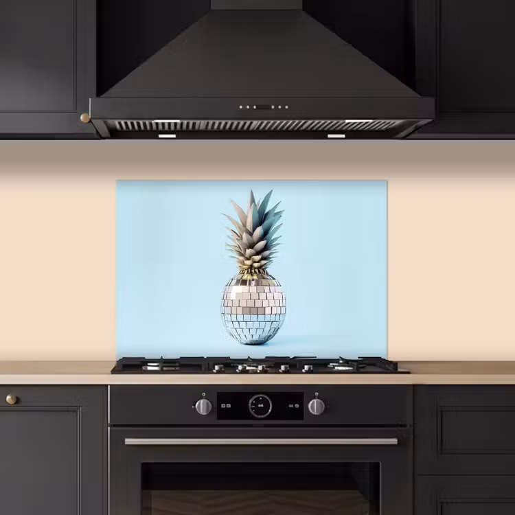 Spritzschutz Küche - Blau - Ananas - Disco - Discoball — 5