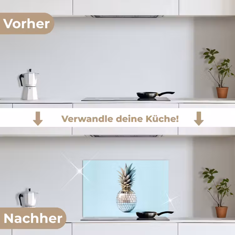 Spritzschutz Küche - Blau - Ananas - Disco - Discoball — 7