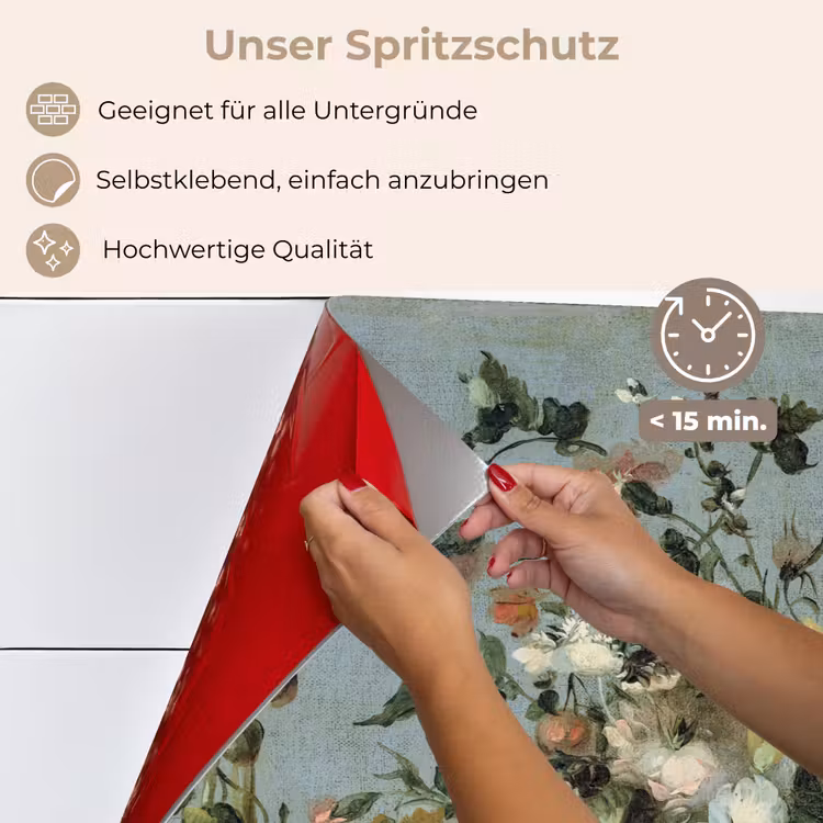 Spritzschutz Küche - Blumen - Alte Meister - Ölfarbe — 4