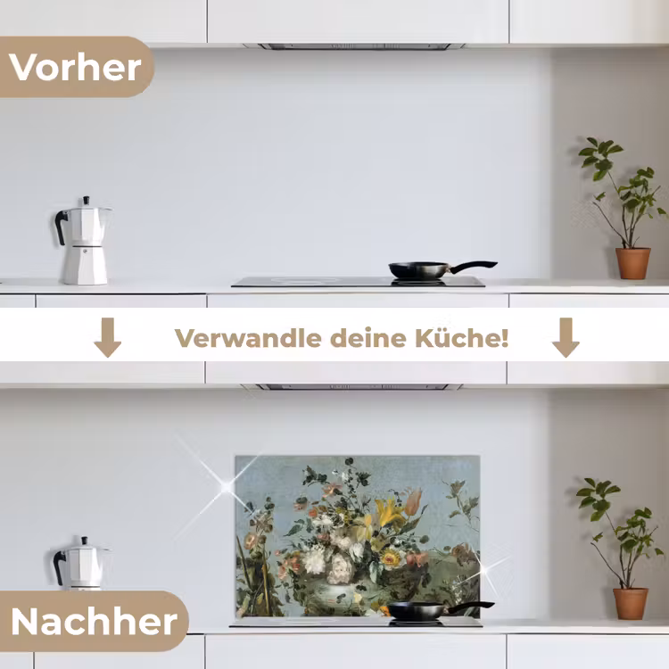 Spritzschutz Küche - Blumen - Alte Meister - Ölfarbe — 7