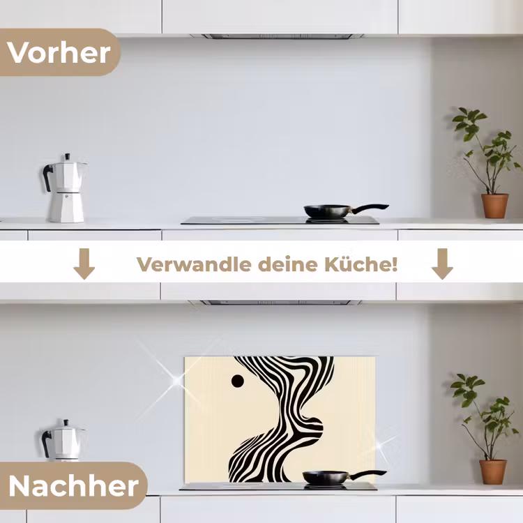 Spritzschutz Küche - Beige - Linien - Gewellt - Abstrakt — 7