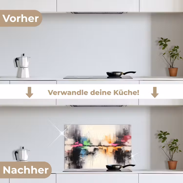 Spritzschutz Küche - Abstrakt - Farbexplosion - Landschaft — 7
