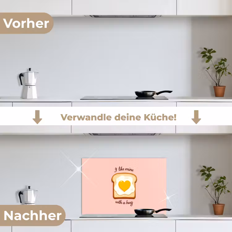 Spritzschutz Küche - Brot - Illustration - Zitat - Rosa — 7