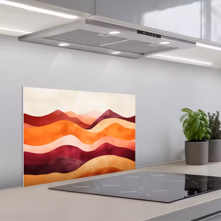 Spritzschutz Küche - Abstrakt - Landschaft - Wellen — 1