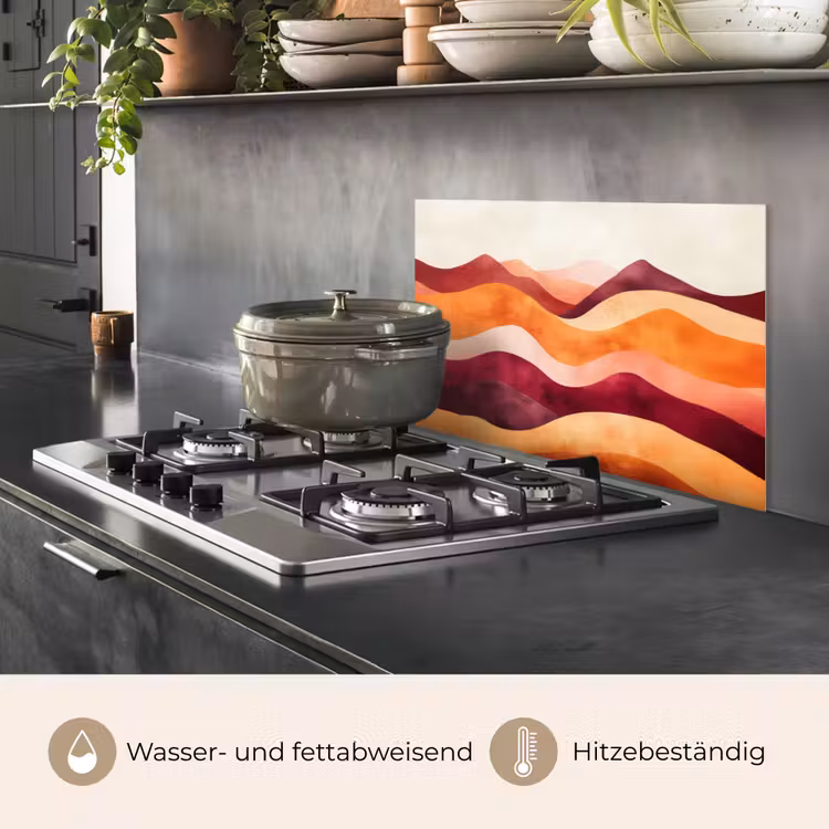Spritzschutz Küche - Abstrakt - Landschaft - Wellen — 2