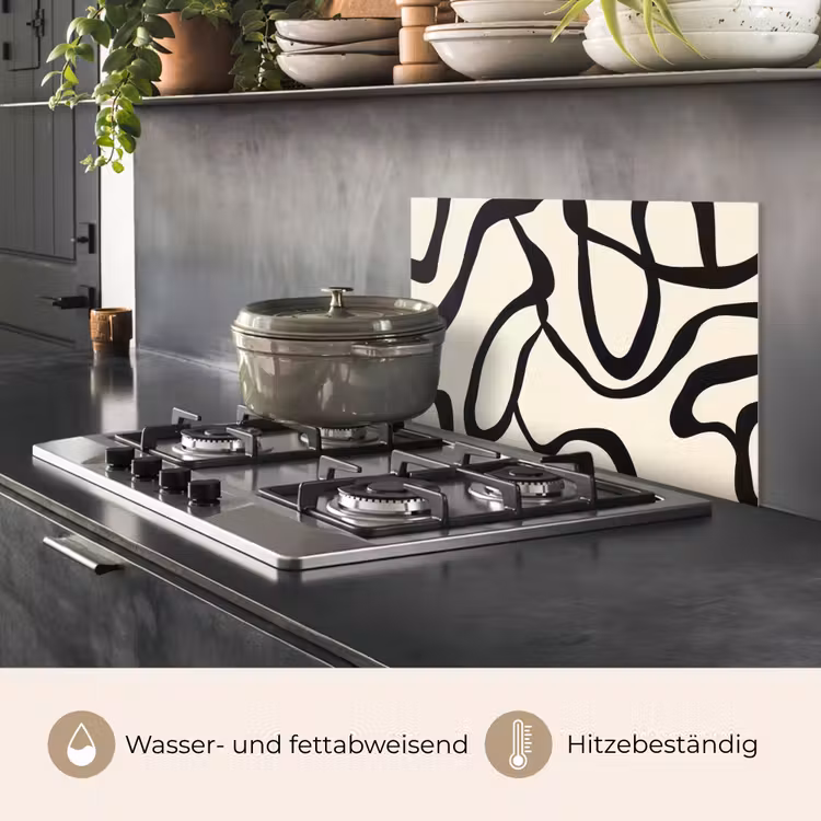 Spritzschutz Küche - Abstrakt - Linien - Modern - Beige — 2