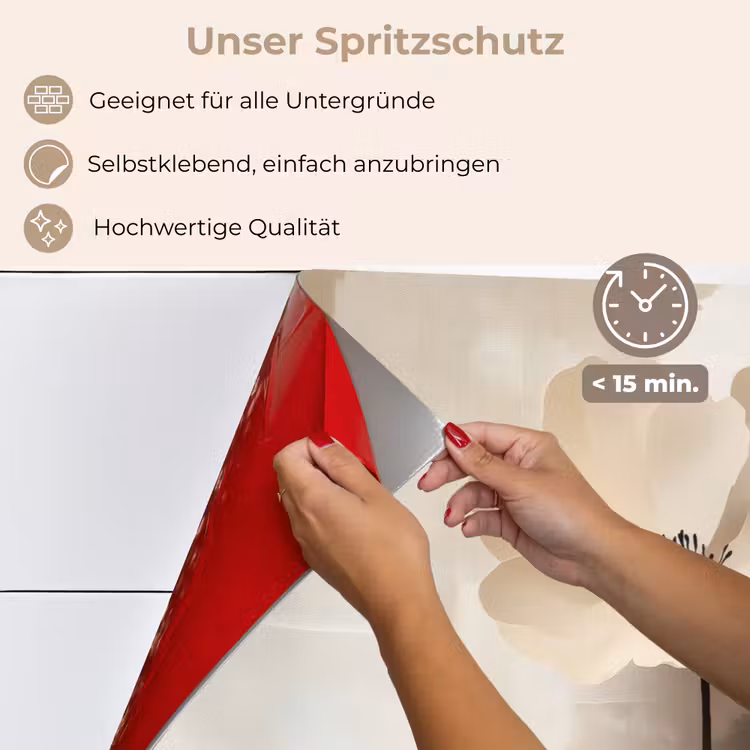 Spritzschutz Küche - Blume - Beige - Farbe - Schatten — 4