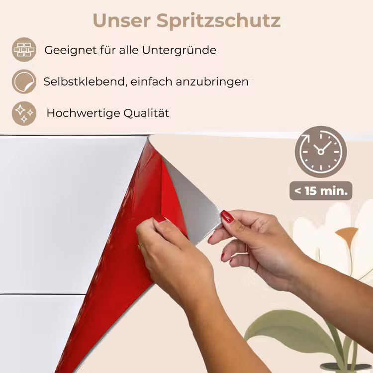 Spritzschutz Küche - Blume - Weiß - Vase - Zitat — 4